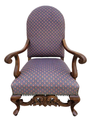 Antique Victorian Style Upholstered Arm Chair