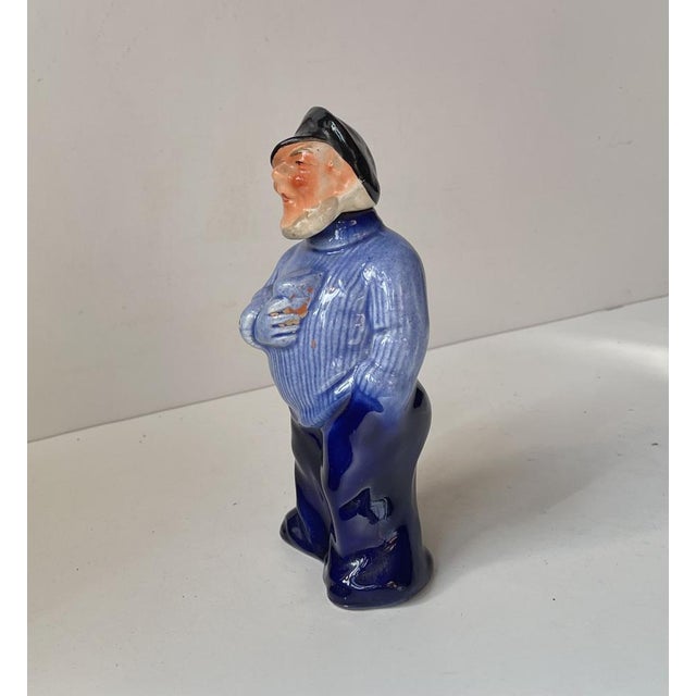 Vintage Scandinavian Sailor Decanter in Glazed Porcelain, 1950s For Sale - Image 4 of 9