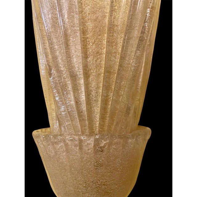 1980s Gold Leaf Murano Sconces by Barovier and Toso, Italy, 1980s, Set of 2 For Sale - Image 5 of 9
