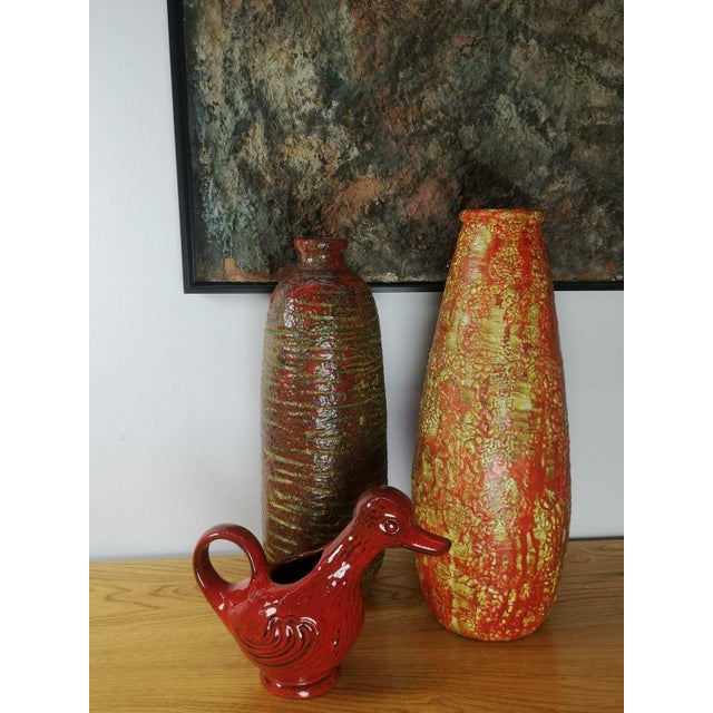Mid-Century Modern Mid-Century Red Glazed Duck Pot For Sale - Image 3 of 11