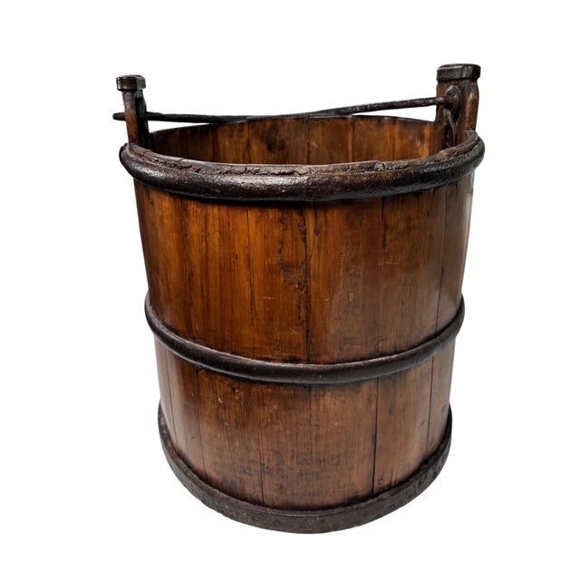 19th C. Hand-Forged Wood and Iron Well Bucket For Sale - Image 12 of 18