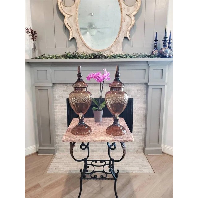 Monumental Bohemian Art Glass Urn Beverage Dispensers - a Pair For Sale In Dallas - Image 6 of 11