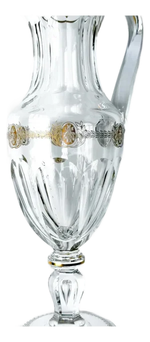 Saint Louis Crystal Pitcher: Empire Bee Motif, Gold Gilt Ewer