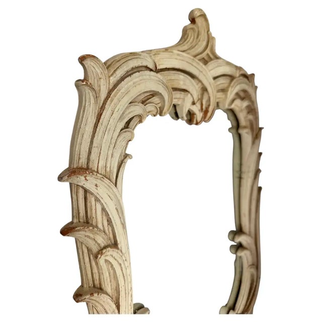 1960s Hollywood Regency Serge Roche Style Palm Leaf Wall Mirror, Sculptural Foliate For Sale - Image 5 of 11