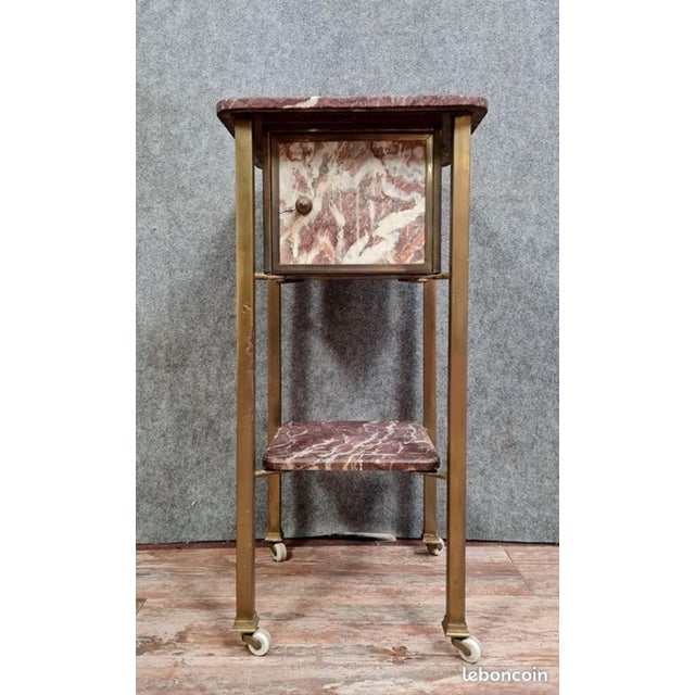 Antique Side Table in Marble and Gilt Brass, 1880s For Sale - Image 6 of 6