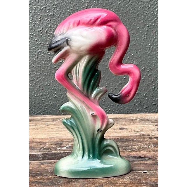 Vintage MCM Glazed Ceramic Flamingo For Sale - Image 12 of 12