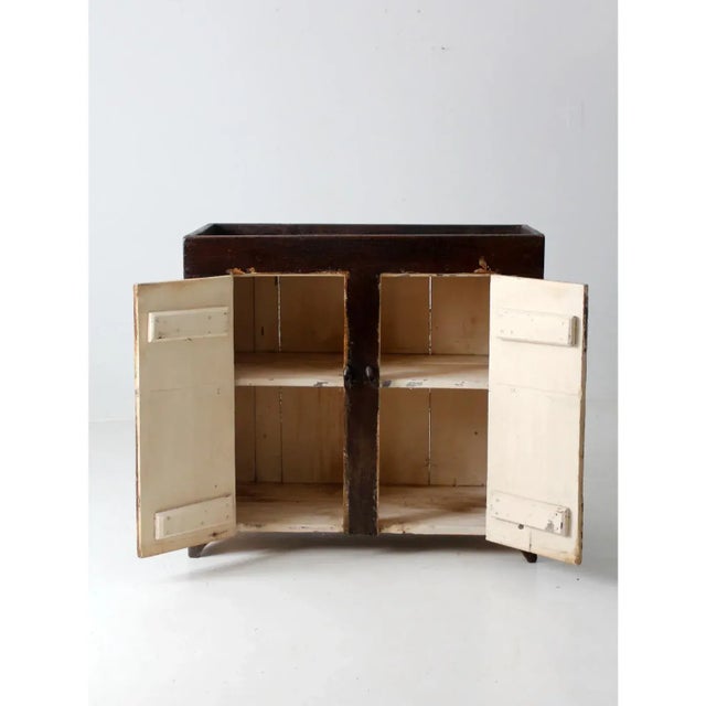 Brown Antique Dry Sink For Sale - Image 8 of 12