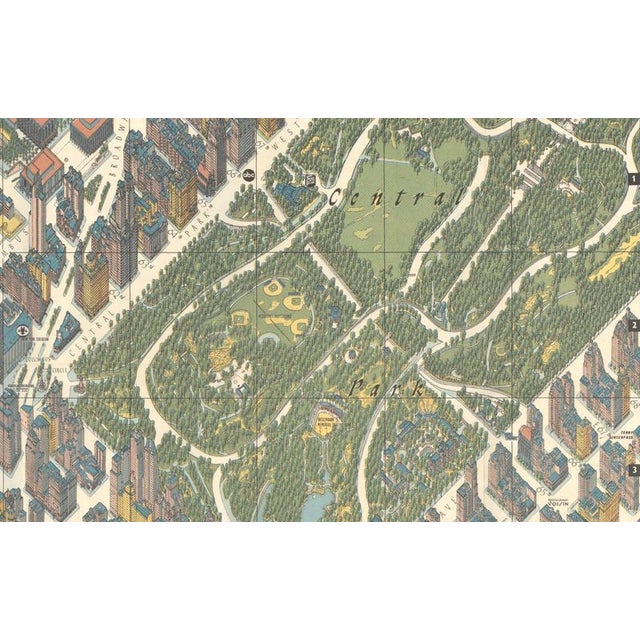 Hermann Bollmann New York City Birds-Eye Map for American Airlines, 1964 For Sale - Image 4 of 12