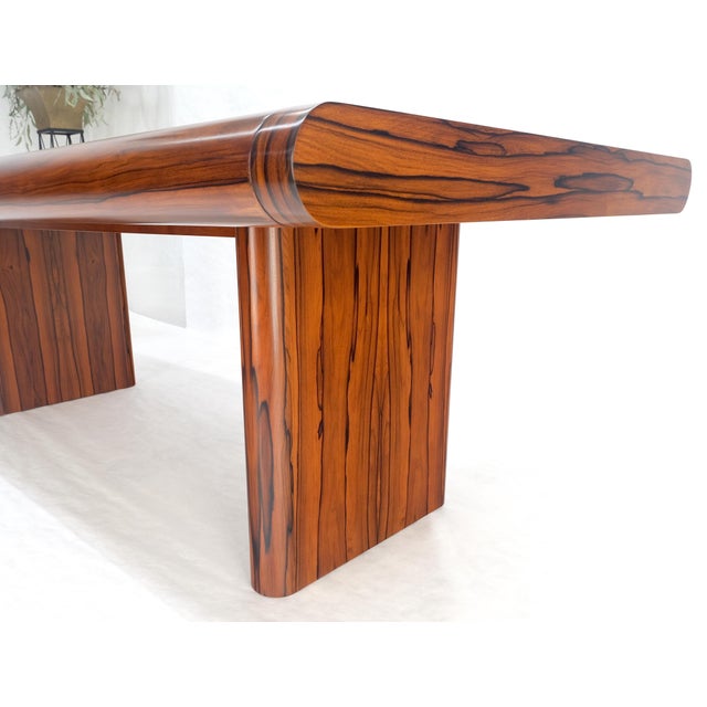 Chocolate Super Slick Low Profile Rosewood Mid Century Modern Dining Table 2x20” Leaves For Sale - Image 8 of 18