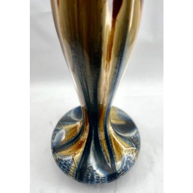 Ceramic Large Art Nouveau Handmade and Hand Glazed Soliflore Vase, 1930s For Sale - Image 7 of 12
