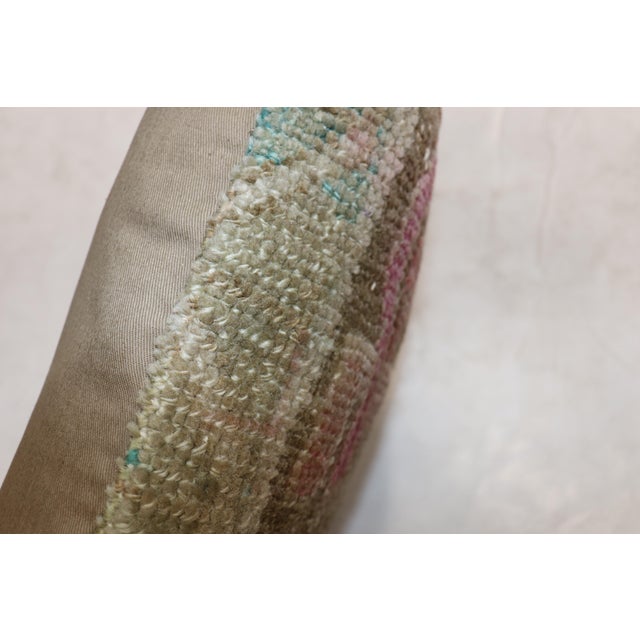 Pink Brown Turkish Rug Pillow For Sale - Image 4 of 6