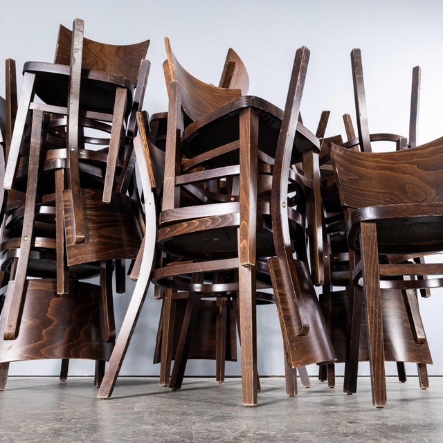 Vintage Deep Back Dining Chairs in Dark Walnut from Ton, 1970s, Set of 6 For Sale - Image 3 of 11