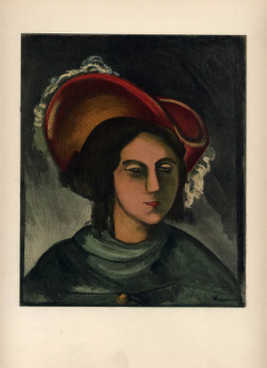 1958 Vlaminck Lithograph 19 Portrait of Madelaine