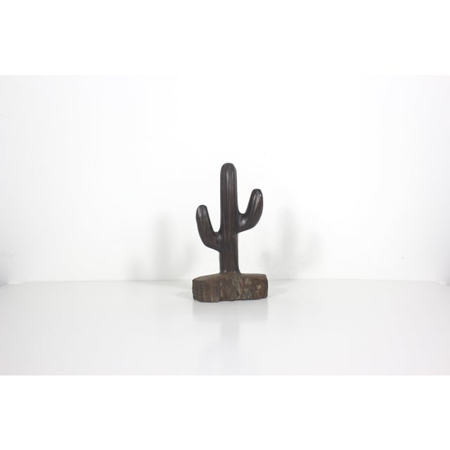 Vintage Ironwood Saguaro Cactus Sculpture For Sale - Image 6 of 9