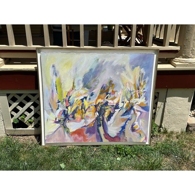 1960s Large Mid Century Abstract Painting C. 1967 For Sale - Image 5 of 5