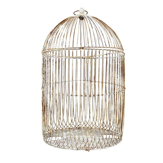 Brown Large 19th Century Wire Frame Decorative Bird Cage, 1890 For Sale - Image 8 of 8