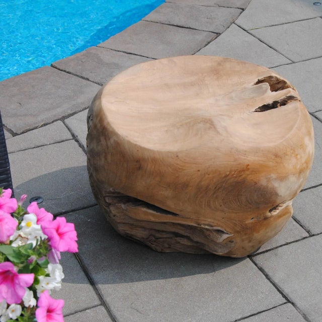 Wood Contemporary Teak Rootball Tractor Seat For Sale - Image 7 of 7