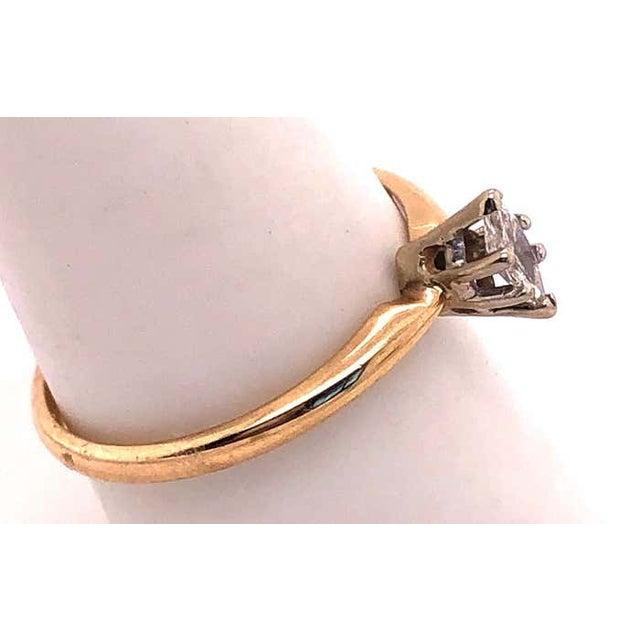 2010s 14 Karat Two-Tone Gold Diamond Solitaire Engagement Ring 0.15 TDW, Size 8 For Sale - Image 5 of 6