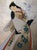 Showa Era Japanese Painted Panels "Samurai & Bijin", a Pair For Sale - Image 10 of 17