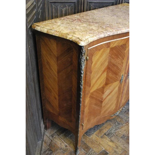 Wood Antique French Serpentine Side Cabinet, 1910s For Sale - Image 7 of 8