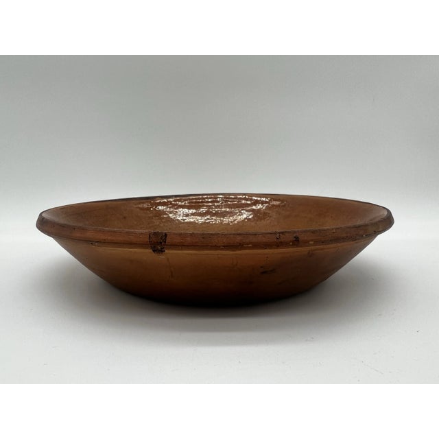 Brown Antique Folk Art Pennsylvania Redware Plate, Circa 1860's For Sale - Image 8 of 8