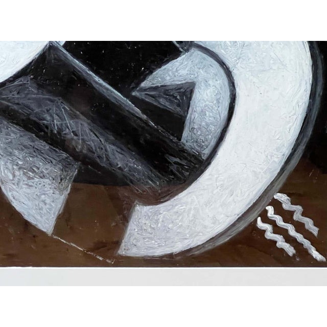 Abstract Black & White Abstract Three Dimensional Geometric by Christopher Mark Brennan For Sale - Image 3 of 6