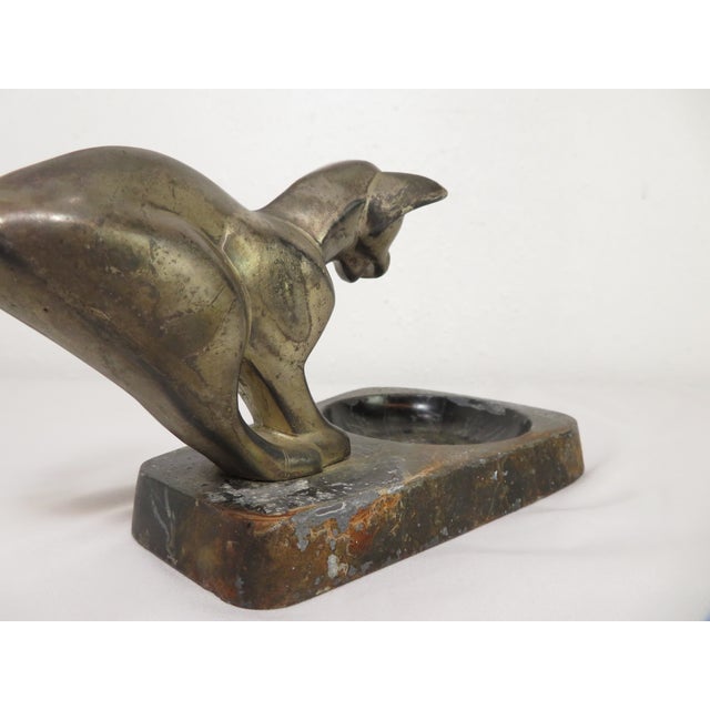 Art Deco Cubist Cat Sculpture Catchall Ashtray Bowl ~ Brutalist Mid Century Modern For Sale - Image 16 of 17
