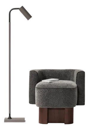 Contemporary Tekna Marquesse Reading Lamp With Mud Light Gray Lacquered Finish