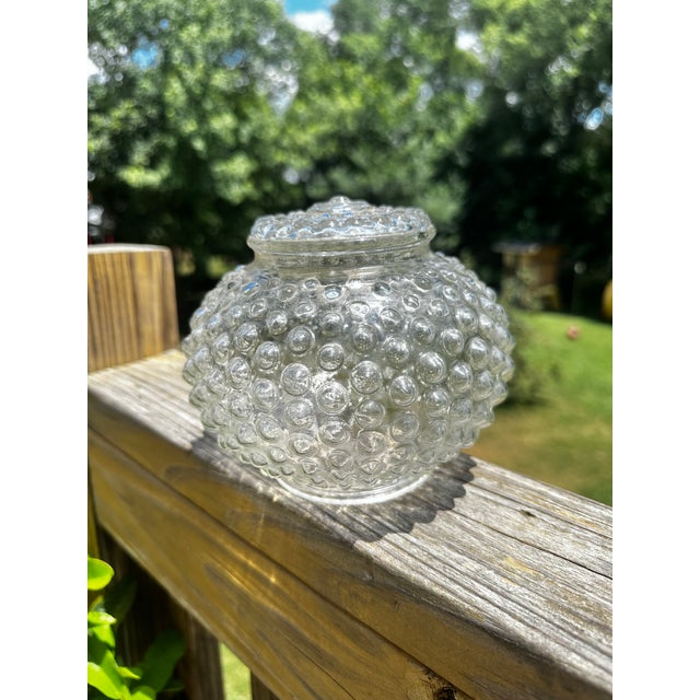 Vintage Hobnail Clear Glass Flush Mount Light Cover, Mid-Century Glass ...