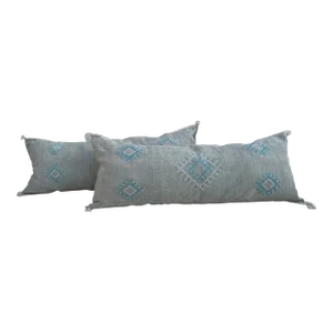 Contemporary Big Gray Sabra Pillows Covers- a Pair