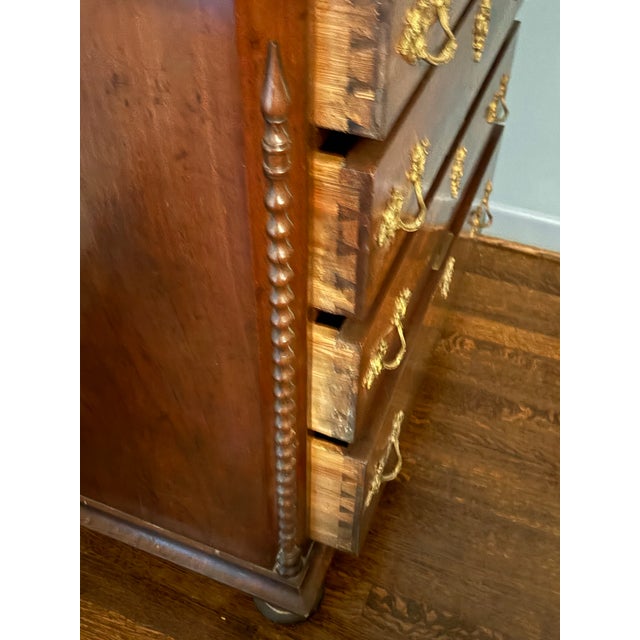 Exceptional 19th Century Flame Mahogany Chest of Drawers With Barley Twist Columns For Sale - Image 10 of 11