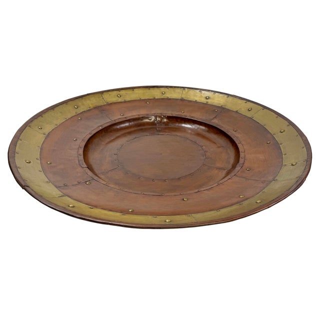 Oversized Industrial Style Riveted Metal Tray For Sale - Image 4 of 6