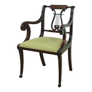 Federal Style Lyre Back Mahogany Armchair For Sale