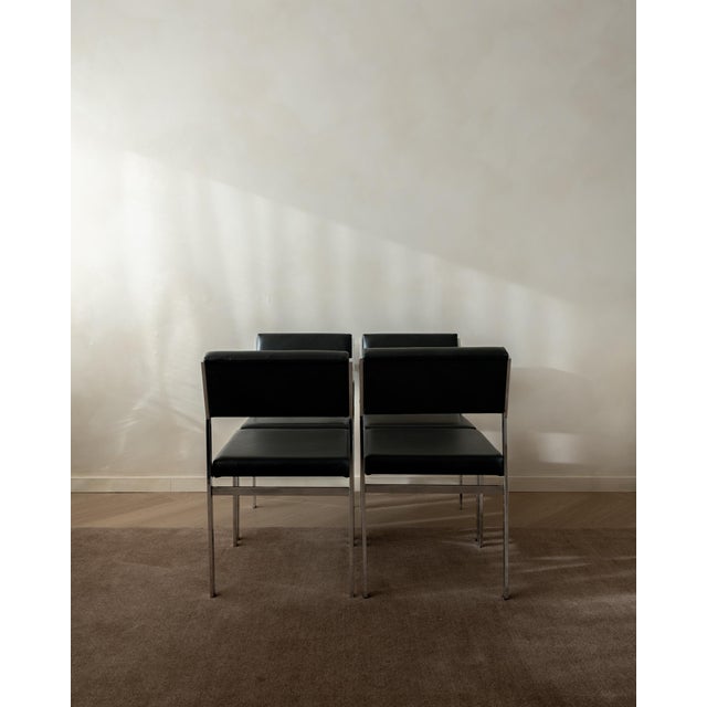 Bauhaus SM07 Dining Chairs in Chrome and Leather by Cees Braakman for Pastoe, 1960s, Set of 4 For Sale - Image 6 of 18