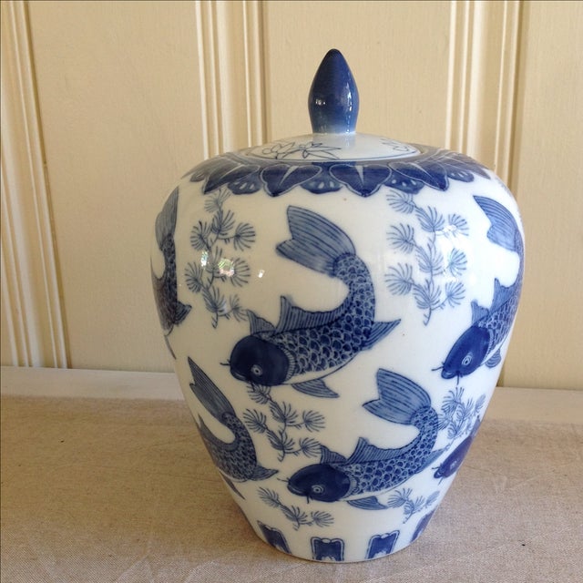 Asian Koi Fish Ginger Jar Chairish
