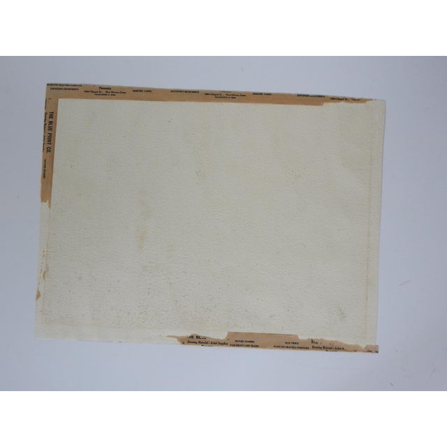 American Early 20th Century Farm in Winter Watercolor Painting For Sale - Image 3 of 3