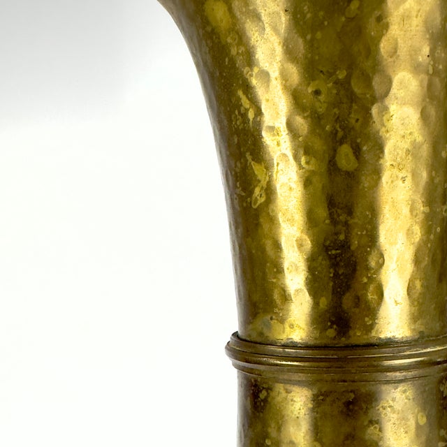 Gargantuan 30" Tall Vintage Hammered Brass Baluster Floor Vase For Sale - Image 12 of 14