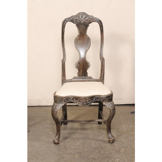 Rococo 18th C. Pair Swedish Rococo Sidechairs For Sale - Image 3 of 13
