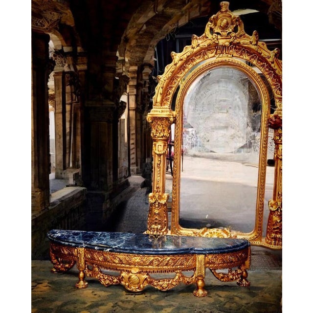 Vintage Baroque Style Console Mirror 82'' H For Sale - Image 4 of 8