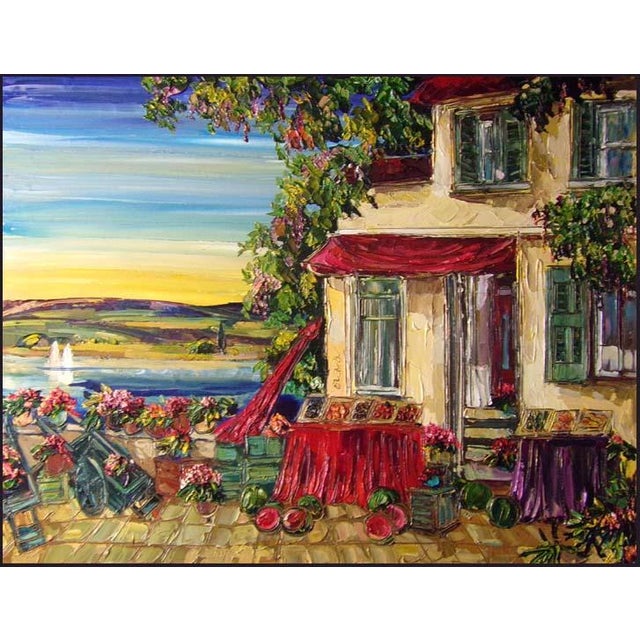 Impressionist Maya Eventov "Untitled" Original Acrylic on Canvas, H.Signed 364903161 49"x37" For Sale - Image 3 of 6