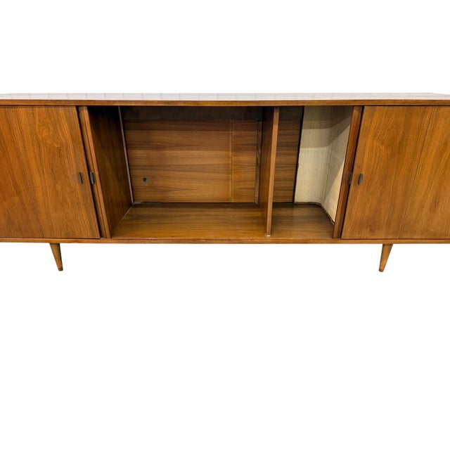 Brown Mid-Century Modern Tambour Media Sideboard For Sale - Image 8 of 9