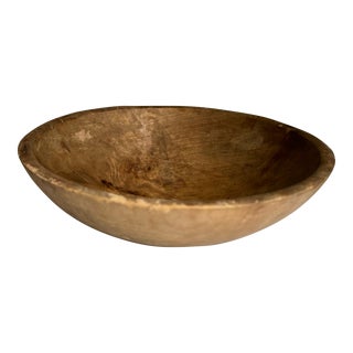 Antique Primitive Folk Art Wooden Mixing Dough Bowl For Sale