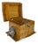 Antique 19th Century Dog Kennel Cigar Humidor Box in Wood with Metal Dog and Key, 1890s For Sale