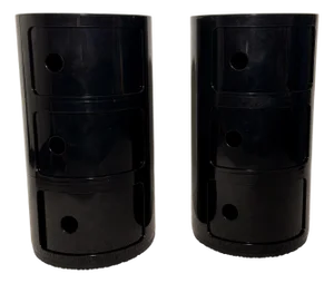 Black Kartell Componibili Storage Cabinet, Anna Castelli Ferrieri, Italy, 1970s