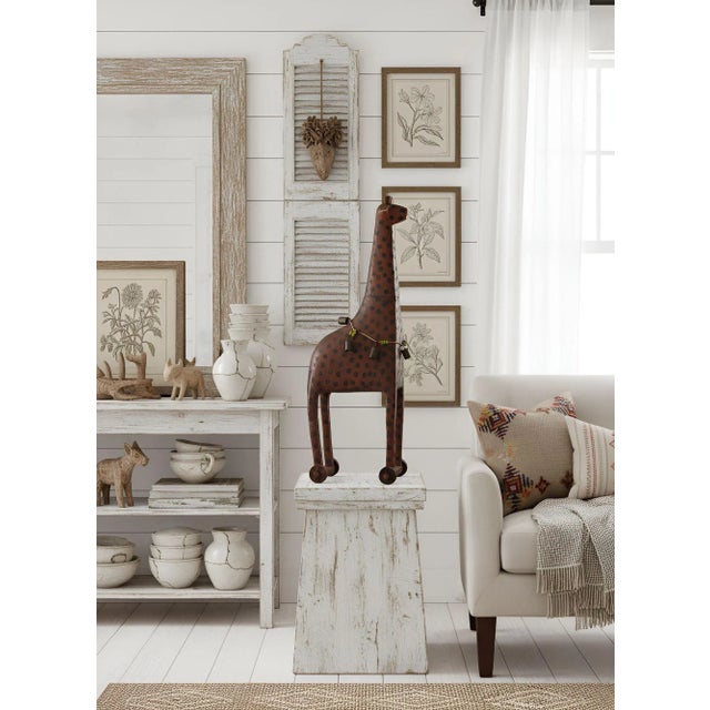 Victorian Rare American Folk Art Painted Carved Giraffe Sculpture, Pennsylvania Ca. 1850 For Sale - Image 3 of 18