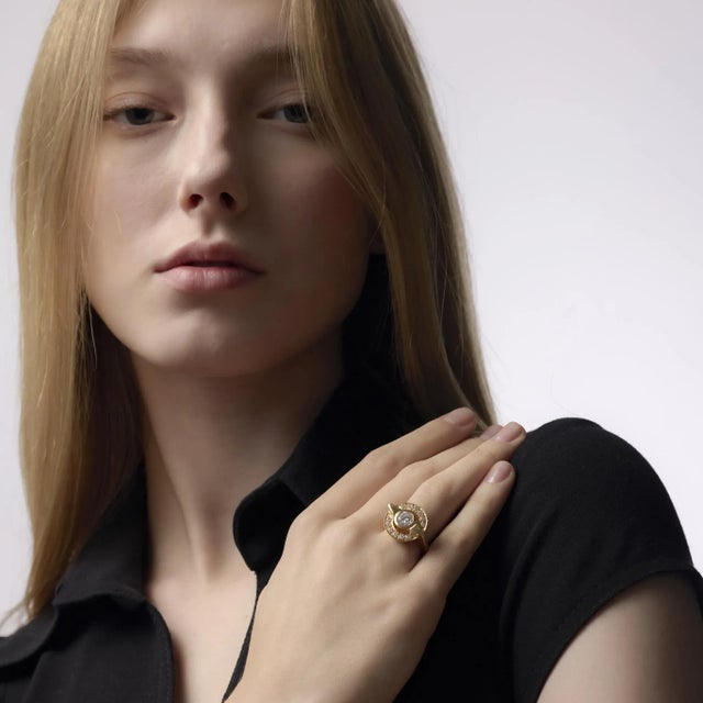 Vintage 1.25 Carat Old European Cut Diamond 18k Yellow Gold Cocktail Ring, Size 6.5 For Sale - Image 4 of 6