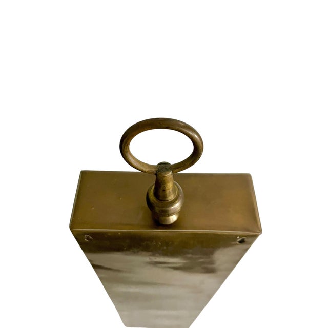 Vintage Edward Alden Brutalist Brass-Tone Metal Wall Curio Shelf Cabinet, Hong Kong, Signed For Sale - Image 15 of 17