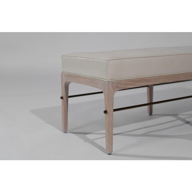 Carlos Solano-Granda Linear Bench in Limed Oak and Bronze Series 60 For Sale - Image 11 of 18