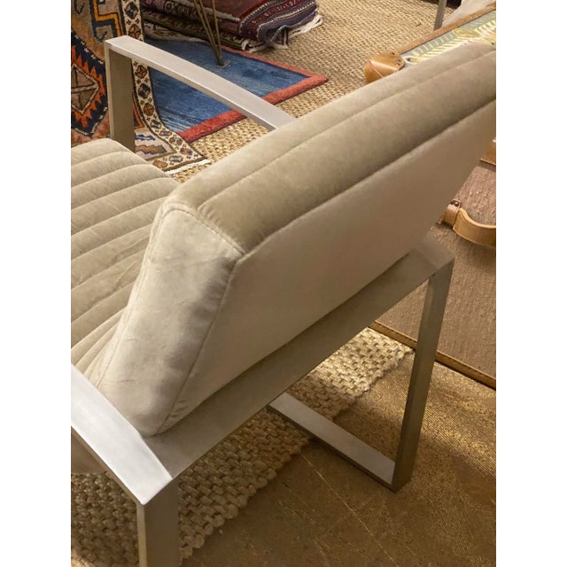 Lounge Chair Velvet Channel Tufting For Sale - Image 9 of 13