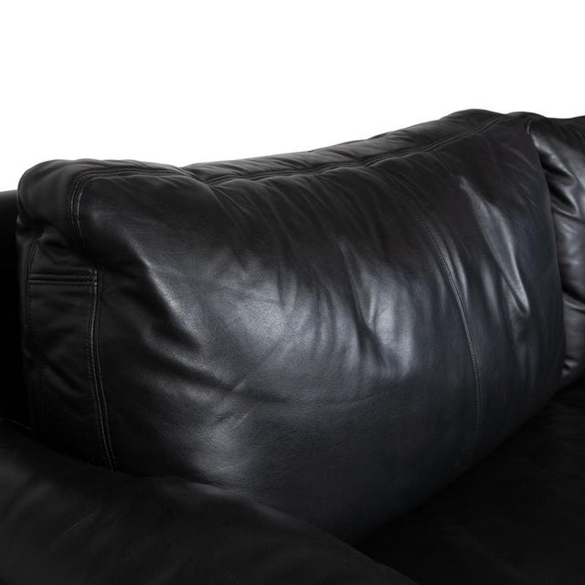 Black Leather Conseta Four-Seater Sofa from Cor For Sale - Image 5 of 11